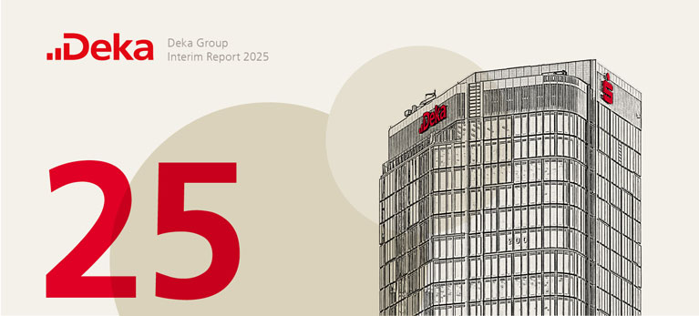 Cover of Deka Groups Annual Report, showing the Deka building in Frankfurt