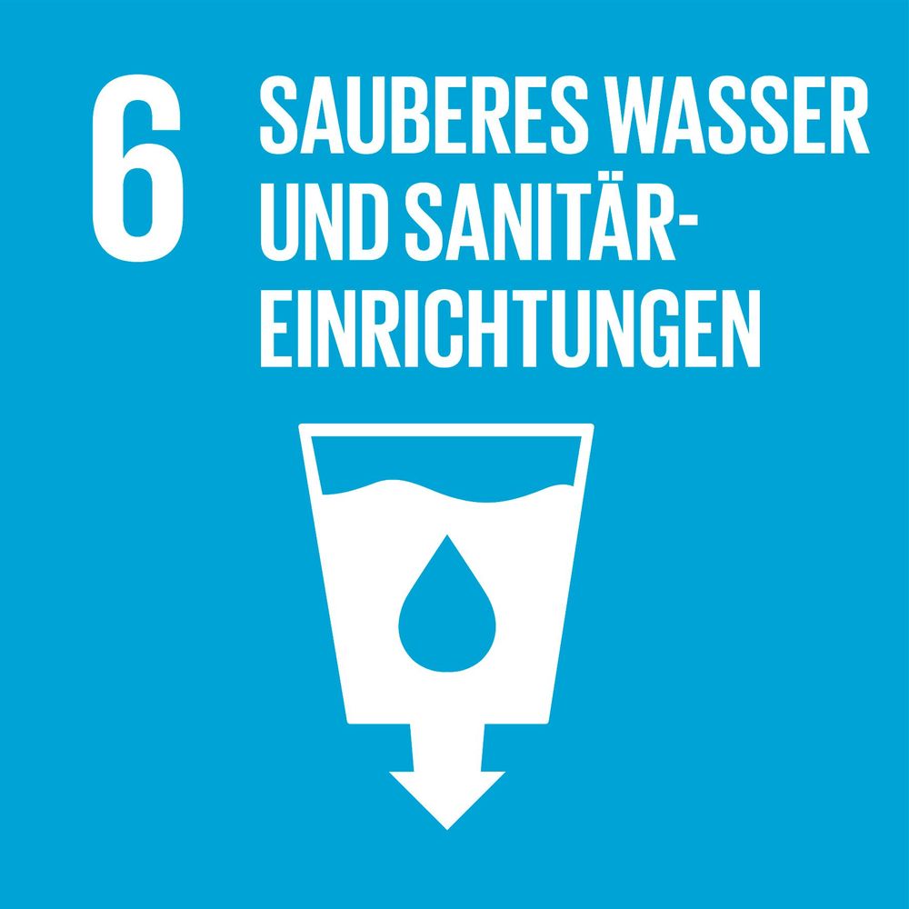 Icon UN-Nachhaltigkeitsziel 6. Sauberes Wasser und Sanitäreinrichtungen